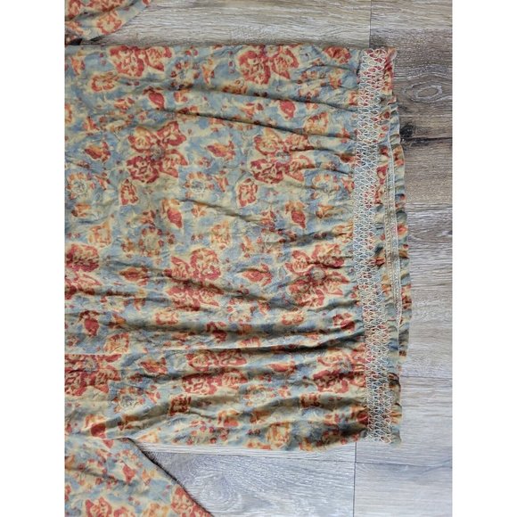 LRL Lauren Jeans Co. Woman L Tan Floral Top Off the Shoulder Elastic Peasant LS - Picture 8 of 10